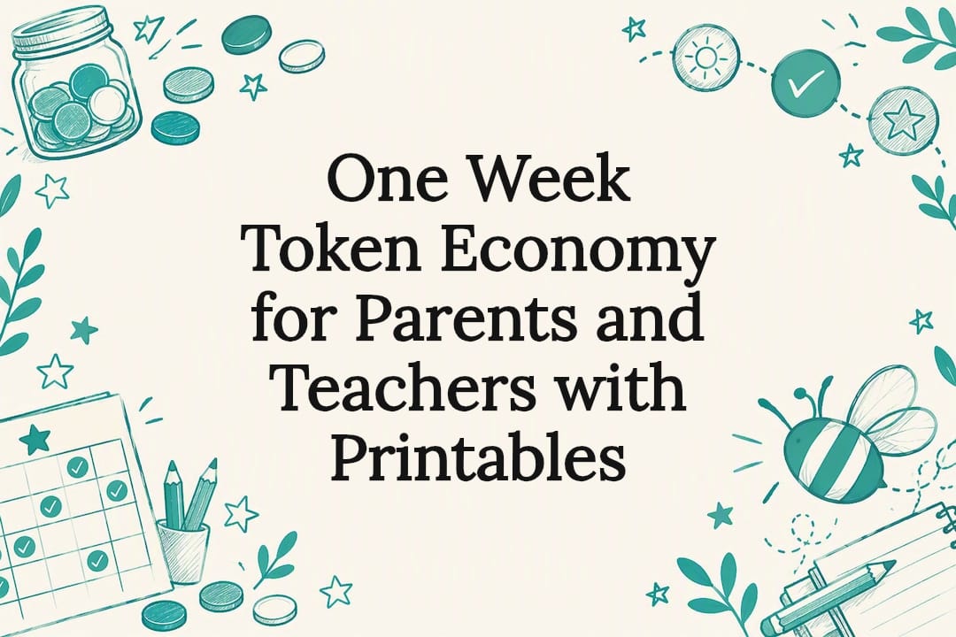 Token economy printable title card illustration