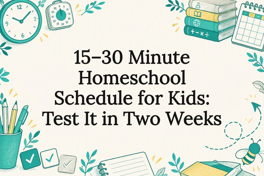 Homeschool schedule title card illustration