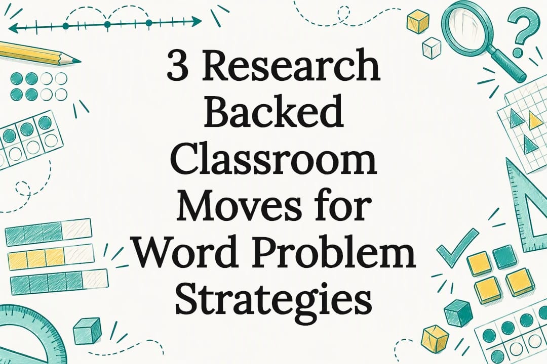 Word problem strategy title card illustration