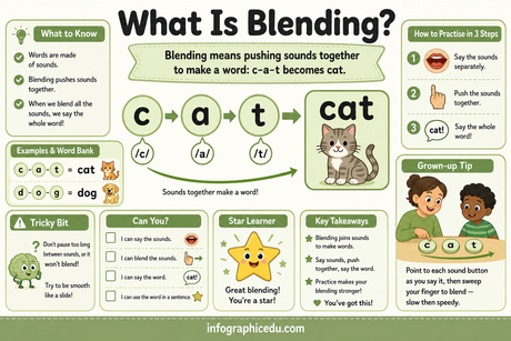 What Is Blending phonics infographic for children from Edhed Learning