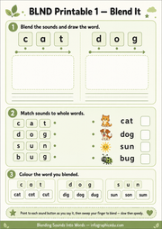 Blending Sounds Into Words – Kids Digital Course & Printable Worksheets