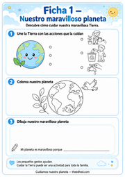 Ficha imprimible 1 en español: Nuestro maravilloso planeta