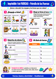 Fuerzas, imanes y electricidad – Curso digital y fichas imprimibles para niños