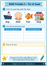 Digraphs: sh, ch, th, ph – Kids Digital Course & Printable Worksheets