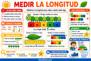Infografía Medir la longitud con cubos y regla para niños de 6 a 8 años
