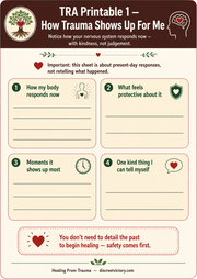 Healing From Trauma printable worksheet preview