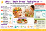 Educational infographic about brain foods for babies, featuring graphics and text.