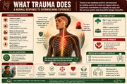 Educational infographic about trauma and its effects on the body