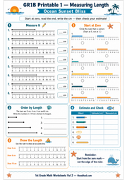 Grade 1 measuring length printable worksheet with rulers and centimetres