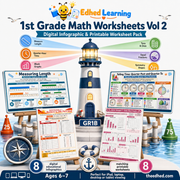 1st Grade Math Worksheets Vol 2 digital course and printable worksheet pack for ages 6–7