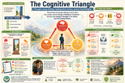 Educational infographic about the Cognitive Triangle with various elements and text.