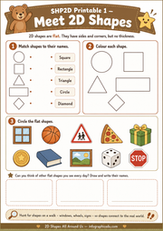 Meet 2D Shapes printable worksheet for kids from the 2D Shapes All Around Us course