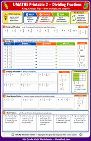 Dividing fractions Grade 5 printable worksheet preview