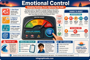Educational infographic on emotional control with a focus on managing feelings to avoid hijacking tasks.