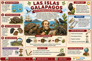 Infografía en español sobre Charles Darwin y las islas Galápagos