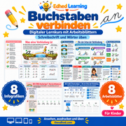 Buchstaben verbinden – Edhed Learning, 8 Infografiken und 8 Arbeitsblätter