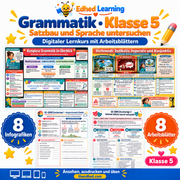 Grammatik · Klasse 5 – Edhed Learning, 8 Infografiken und 8 Arbeitsblätter