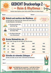 Druckvorlage 2 Reim und Rhythmus