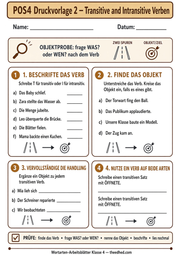 Druckvorlage 2 Transitive und intransitive Verben