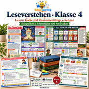 Leseverstehen · Klasse 4 – Edhed Learning, 8 Infografiken und 8 Arbeitsblätter