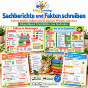 Sachberichte und Fakten schreiben: 8 Infografiken und 8 Arbeitsblätter von Edhed Learning