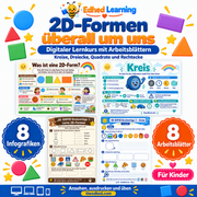 2D-Formen überall um uns – Edhed Learning, 8 Infografiken und 8 Arbeitsblätter