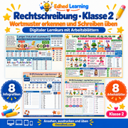 Rechtschreibung · Klasse 2 – Edhed Learning, 8 Infografiken und 8 Arbeitsblätter