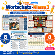 Wortschatz · Klasse 3 – Edhed Learning, 8 Infografiken und 8 Arbeitsblätter