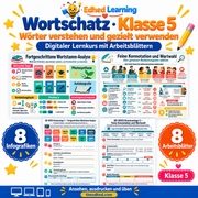 Wortschatz · Klasse 5 – Edhed Learning, 8 Infografiken und 8 Arbeitsblätter