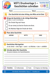 Druckvorlage 1 Geschichten schreiben