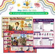 Marie Curie for Kids digital infographic course and printable planner pack cover from Infographic EDU