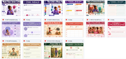 Grid of various web pages with different layouts and designs.