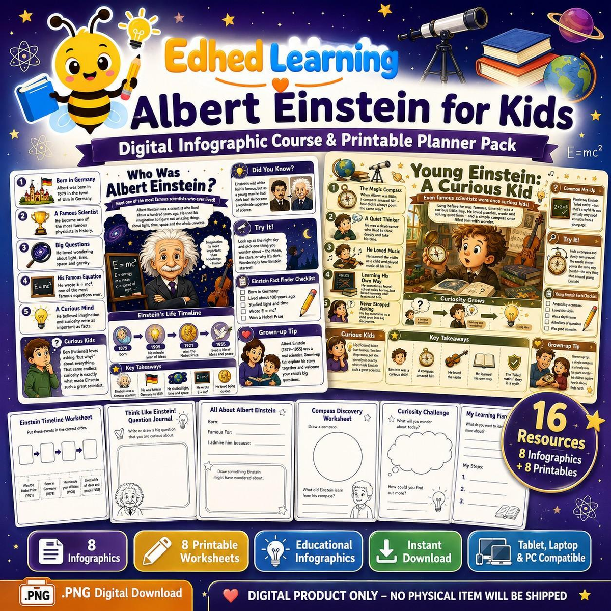 Edhed Learning Albert Einstein for Kids digital course product image