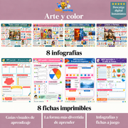 Arte y color: 8 infografías y 8 fichas imprimibles en español