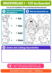 Arbeitsblatt 1 aus dem Lernpaket Bauernhoftiere entdecken – Edhed Learning