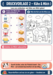 Arbeitsblatt 2 aus dem Lernpaket Bauernhoftiere entdecken – Edhed Learning