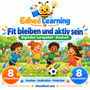 Edhed Learning Lernpaket Fit bleiben und aktiv sein mit 8 Infografiken und 8 Arbeitsblättern