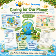Caring for Our Planet digital course and printable worksheet pack for ages 6 to 8
