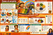 Infografía en español Come el arcoíris para niños