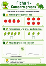 Ficha imprimible A4 en español para comparar grupos