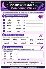 Compound Clicks printable compound words worksheet preview