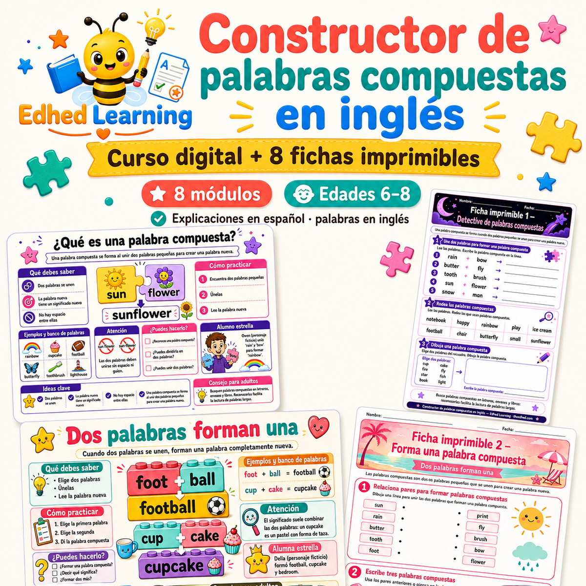 Imagen principal del curso Constructor de palabras compuestas en inglés de Edhed Learning.