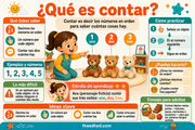 Infografía en español que explica qué es contar con objetos cotidianos