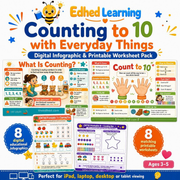 Edhed Learning Counting to 10 with Everyday Things digital course and printable worksheet pack