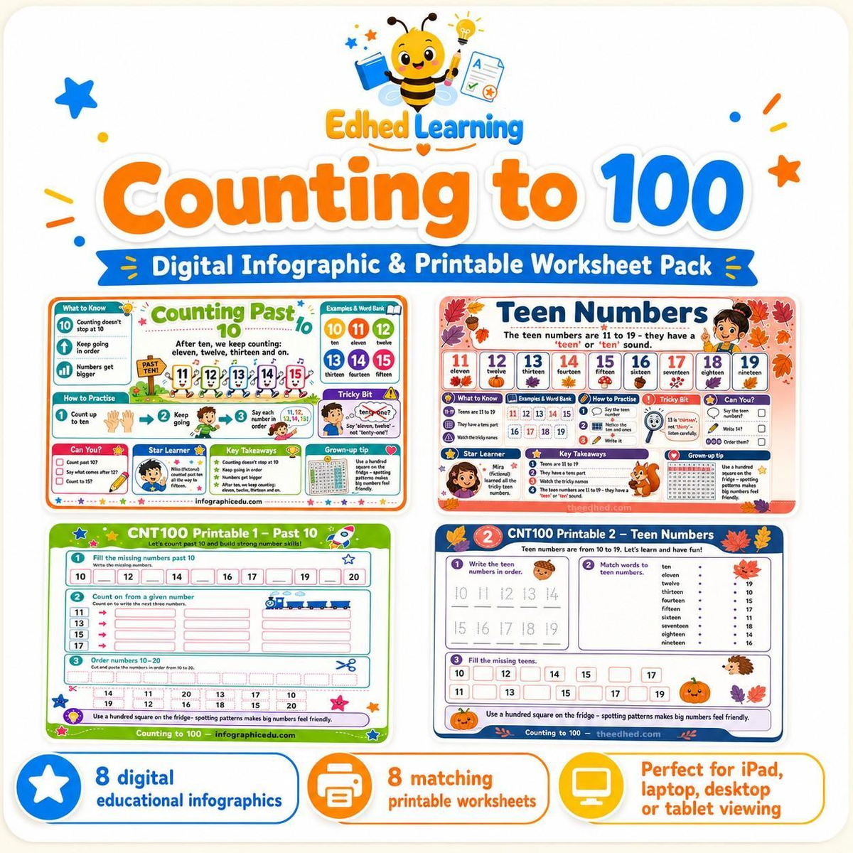 Edhed Learning Counting to 100 digital course product image