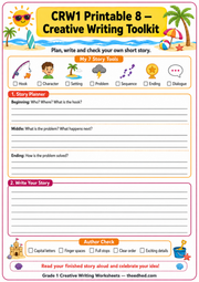 Grade 1 Printable 08 preview included in the Grades 1–5 Creative Writing Mastery BUNDLE