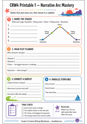 Grade 4 Printable 01 preview included in the Grades 1–5 Creative Writing Mastery BUNDLE