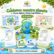 Cuidamos nuestro planeta: 8 infografías y 8 fichas en español para niños de 6 a 8 años