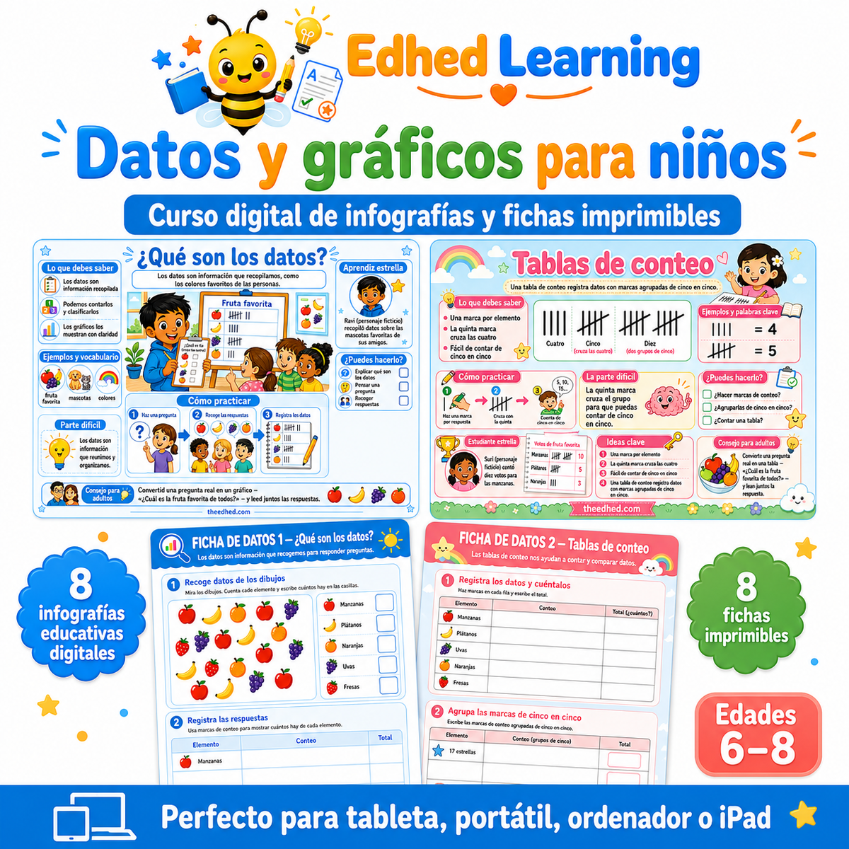 Curso digital Datos y gráficos para niños