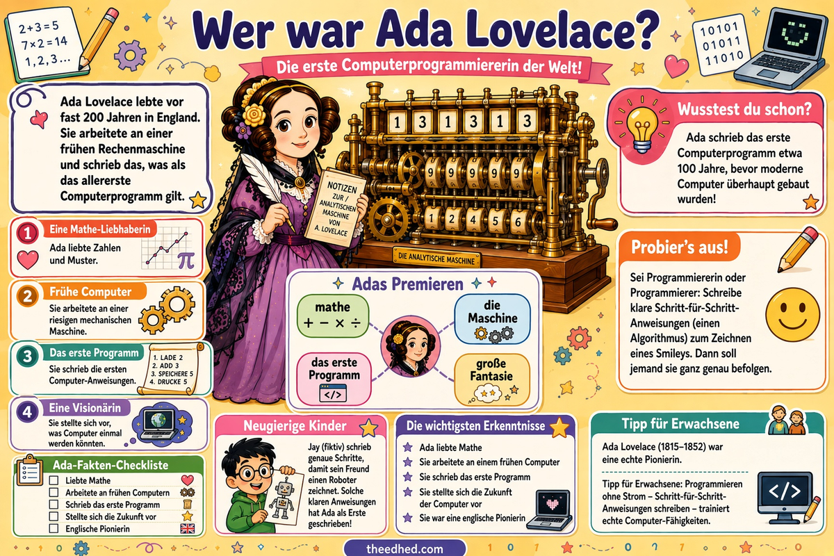 Ada Lovelace für Kinder – Infografik 1 aus dem Lernpaket von Edhed Learning